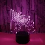 3D creative small table lamp Play volleyball 3D stereo lamp LED decoration