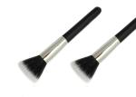 Nylon Hair Powder Essential Makeup Brushes Antibacterial Black Handle With Flat