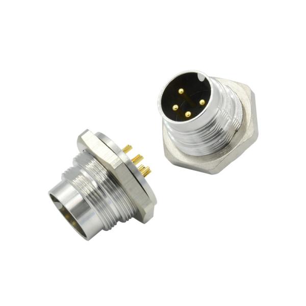 Rear Front M16 Waterproof Connector Wall Panel Mount 2 - 12 Pin Male Female Connector