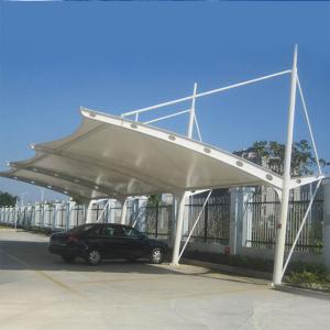 China Q235 PVDF Tension Membrane Structure 0.6mm Roof Punching White factory