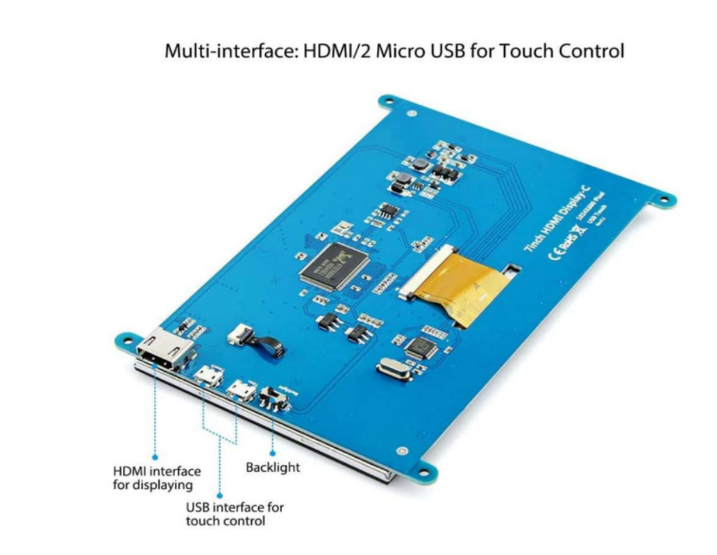 7 Inch Touch TFT LCD USB Input 5V and High Light for Improved Touch Sensitivity