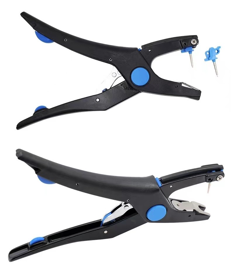 Black Automatic Rebound Sheep Ear Tag Pliers Metal Anti Slip