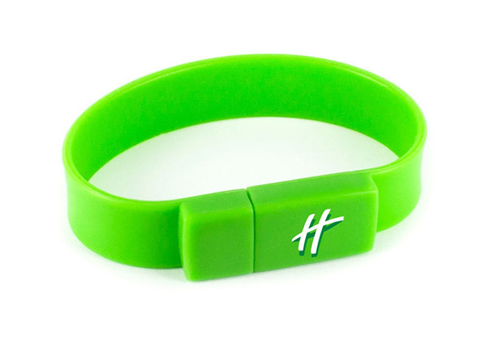 Factory supply customized logo 32G 2.0 yellow color Wrist USB with PP Box packing