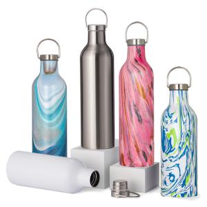 China Eco-Friendly Double Wall Custom Logo Wide Mouth Vacuum Insulated Drink Sport Stainless Steel Water Bottles factory