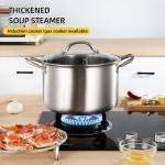 Kitchen Hot Fashion Silver Cooking Soup Pot 410 Stainless Steel Steamer Pot