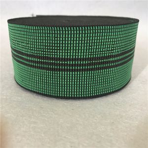 Width 50mm Green Elastic Webbing with 3 black lines number 350B#
