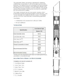 Mazier Core Barrel Sampler For Geotechnical Drill Soil Sample