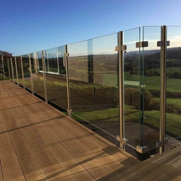 Balcony Handrail Glass Balustrade With Aluminium / Stainless Steel Tube 42.4x1