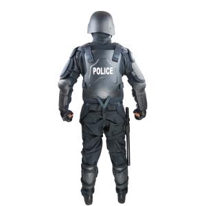 China Black Color Police PC Riot Security Suit / Riot Gear Body Armor With Tonfa Pouch factory
