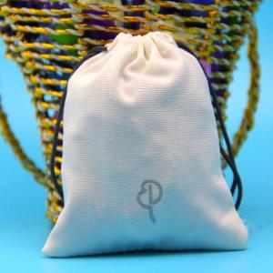 China Custom Small Cotton Drawstring Bag , Portable Travel Jewelry Pouch Drawstring factory