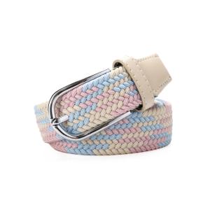 China PU Alloy Buckle Stretch Elastic Belt Waist 3.5cm Polyester Cotton factory