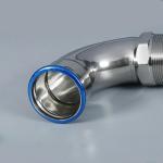 Polishing Stainless Steel Bend with 90 external thread Nickel White