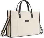 16x11.7x5.1 Canvas Laptop Tote Bag , Work Shoulder Bags For Travel Shopping