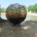 Round 600mm Corten Fire Bowl Backyard Portable
