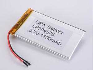 China LP294575 3.7V 1100MHA li ion battery manufacturers Square Lithium Polymer Battery with The Discharge Rate Yes and Overdischarge Protection in Sharp factory