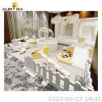 Kids Indoor Playground White Bounce House With Slide Bubble Tent Climber Ball