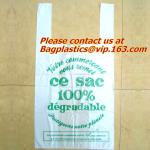 100 Compostable Biodegradable Shopping Bags - T-Shirt Style Carry Bags for Trash