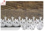 3CM African Mesh Embroidered Bridal Lace / Nylon Or Polyester Wedding Lace Trim