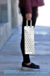 Champagne Wine Gift Bag Bulk With Tags, Polka Dots Single Bottle Holiday Gift