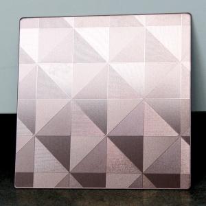 China 201 304 Pvd Color Textured Sheet Metal With Jigsaw Triangle Texture Stainless Steel factory