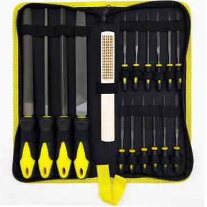 China Customized 19PCS Carbon Steel File Set with Metal Flat File/Round File/Triangle File factory