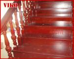 Solid Wood Staircase VK66S Wooden Handrail Tread Beech ,Railing tempered glass,
