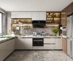Private Custom Luxury Kitchen Cupboard Cabinet With Kitchen Table For House