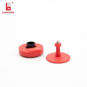 China USDA Integra MINI Swine Ear Tags , RFID Electronic Tag With Buttons Yellow 30mm*13mm factory