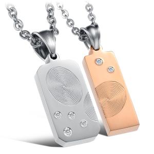 China New Fashion Tagor Jewelry 316L Stainless Steel couple Pendant Necklace TYGN311 factory