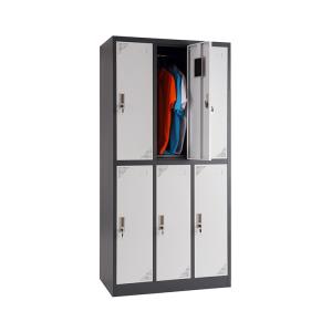 China Metal Clothing Storage Wardrobe 6 Door Steel Locker For Office Filling Cabinet factory