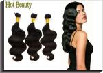 Body Wave Virgin Human Hair Extensions Natural Black / Brown Color