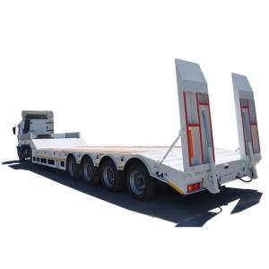 China Dual Line Braking System Lowboy Truck Trailers for Heavy-Duty Equipment Transportation factory