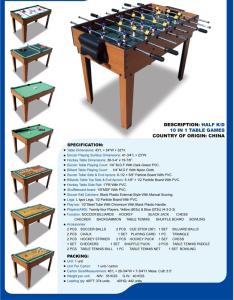 China Popular 10 In 1 Multi Game Table Wood Grain Color With Different Game Toy factory