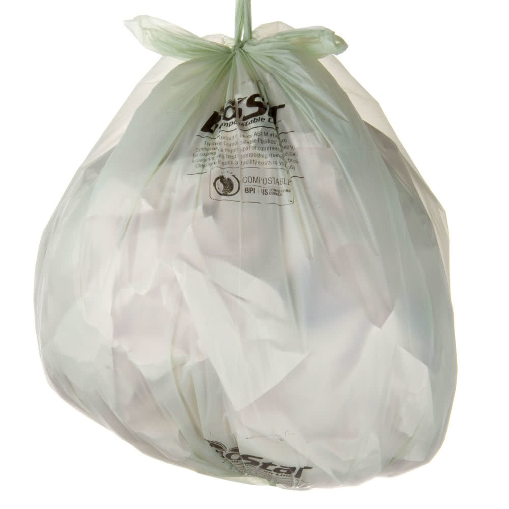 Compostable Plastic Garbage Bags Low Density Customized Size Gravure Printing