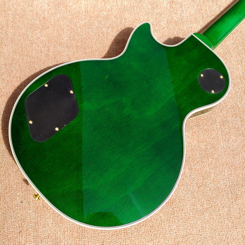 New style high-quality custom LP electric guitar, Green Flame Maple Top electric guitar with Gold hardware