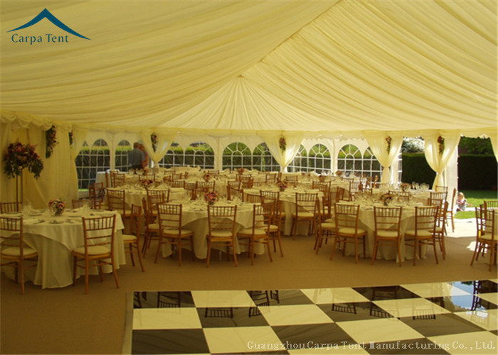White Wedding Party Tent UV - Resistant Tent Roof linings 10m By 30m