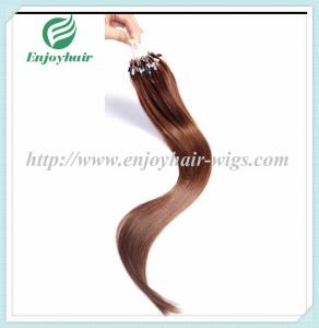 China Micro ring loop hair extensions 16&quot;-26&quot;L brazilian remy hair 6# color hair factory