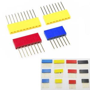 China 60pcs Colored 2.54mm Single Row Straight Pin Header 11mm Long Pin Socket PCB Connector factory