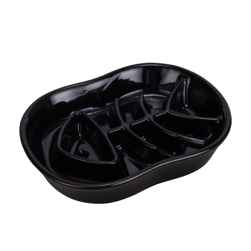 Ceramic Pet Bowl Slow-Food Anti-Choking Slow-Food Bowl Fish-Shaped Dog Bowl Fish-Bone-Shaped Bowl