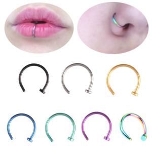 China Fake Nose Ring Lip Ring C Clip Kylie lip Piercing Burun Nose Rings Hoop for Women Neuspiercing Body Jewelry factory