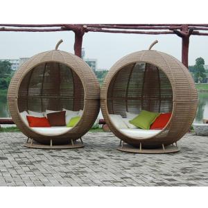 China Powder Coated Outdoor Furniture Apple Style Rattan Weaving Sofa for Backyard Relaxation factory