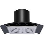 Commercial Glass Arc Chimney Range Hood Stainless Steel Wall Mounted