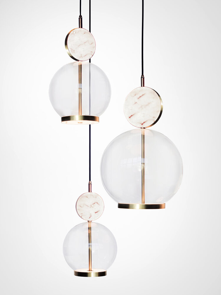 New Marble Led Pendant Chandelier Light Glass Ceiling Kitchen Lights