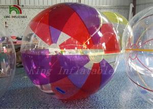 China 1mm PVC Stripe Color Inflatable Walk On Water Ball in Transparent factory