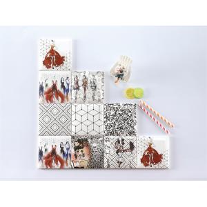 152x152mm White Clay Interior Wall Tiles with Geometric Patterns