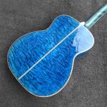 Custom OM Body Acoustic Electric Guitar Real Abalone Inlays Ebony Fingerboard