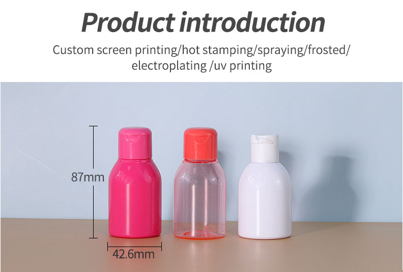 Customized 60ml PET Bottle Cosmetic Lotion Empty Bottles Screen Printing For Cosmetic Products
