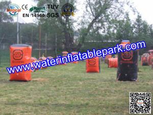 China Red Sport Inflatable Paintball Bunker , Customized Inflatable Paintball Field factory