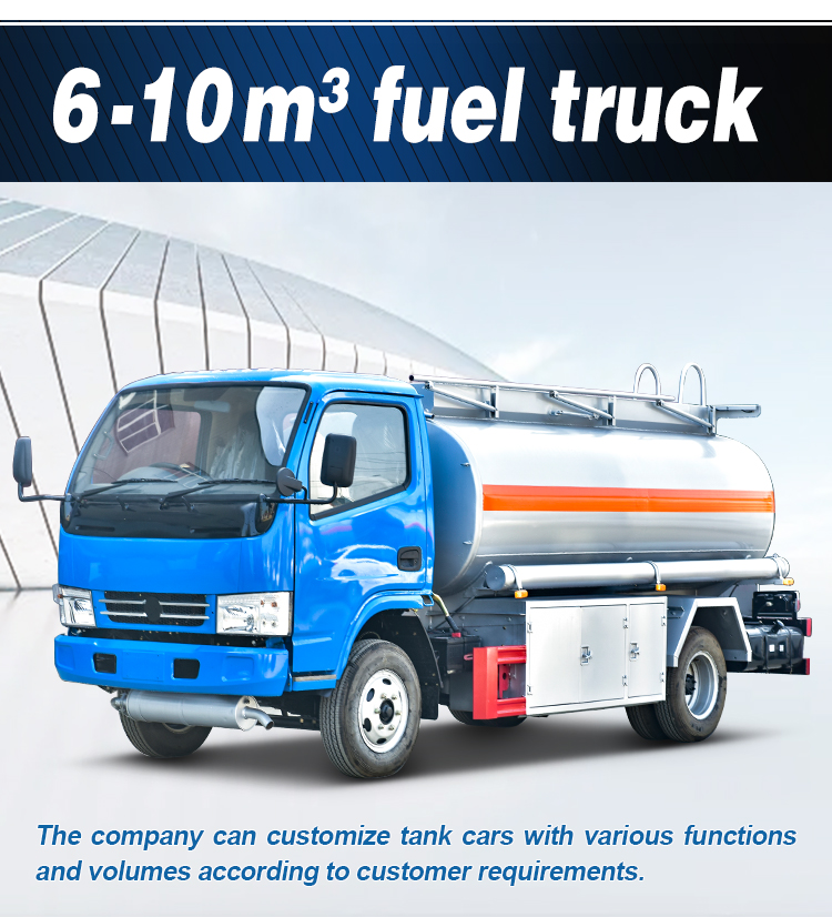 Right Drive Heavy Duty Carbon Steel Tank Truck 4x2 Oil Refuelling Truck 1-10T Capacity