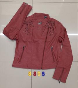 China 8805 Ladies fashion pu jacket stock (coats,blouzes,tops) factory